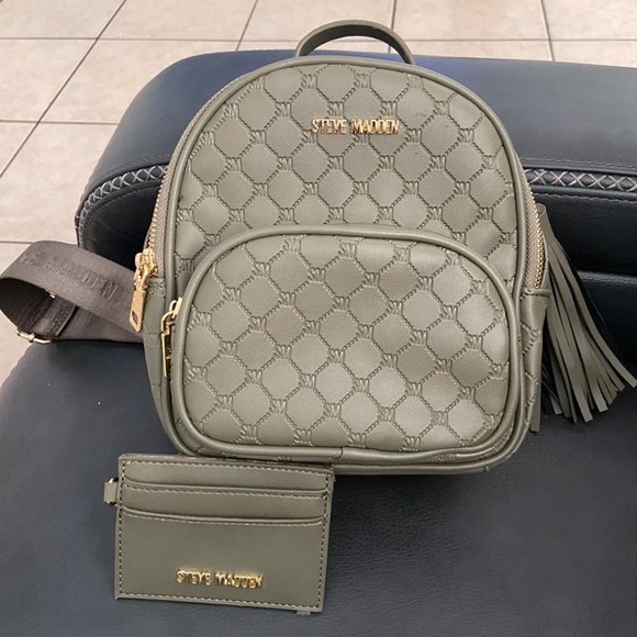 Steve Madden Olive Quilted Backpack - Picture 1 of 3